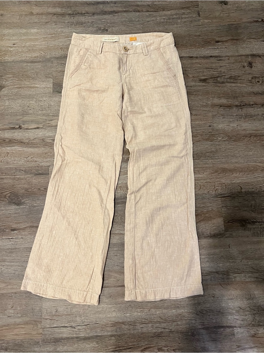 Pilcro Wide-Leg Pants in Light Beige